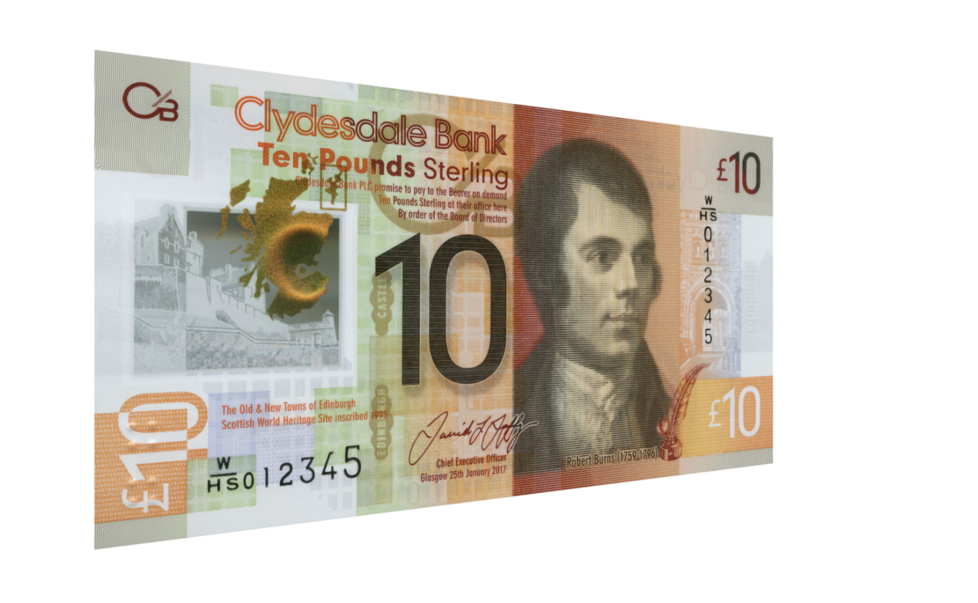 Clydesdale Bank £10 紙幣 10 Pounds (Clydesdale Bank) - Scotland – Numista